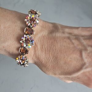 Elegant Gold and Silver Crystal Bracelet